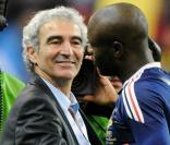 Raymond Domenech lors de la qualification de l'équipe de France pour la Coupe du Monde, le 18 novembre 2009, à Saint-Denis.