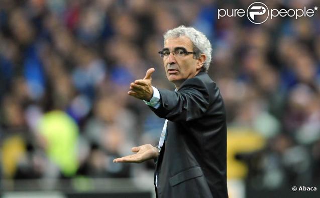 Raymond Domenech lors de la qualification de l'équipe de France pour la Coupe du Monde, le 18 novembre 2009, à Saint-Denis.
