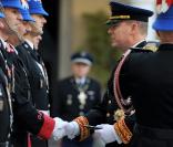 Albert de Monaco lors de la parade militaire devant le palais de Monaco le 19 novembre 2009, jour de la Fête nationale