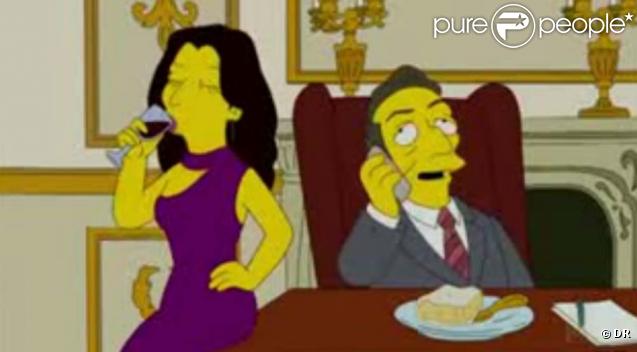 Nicolas Sarkozy et Carla Bruni dans les Simpson, épisode diffusé aux Etats-Unis le 15 novembre 2009