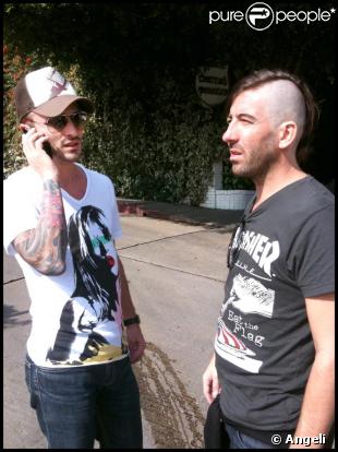 Pierre Mathieu sur le tournage de son deuxième clip pour son groupe Make The Girl Dance le 8 novembre 2009 à Los Angeles