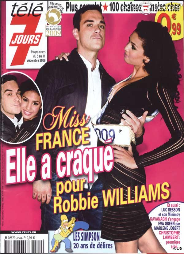 Robbie Williams et Chloé Mortaud en couverture de Télé 7 Jours