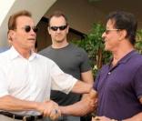 Arnold Schwarzenegger et Sylvester Stallone en août 2009 