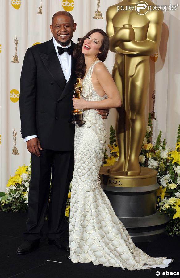 Marion Cotillard et Forest Whitaker aux Oscars