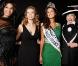 Malika Ménard, Miss France 2010, entourée de Sylvie Tellier, Chloé Mortaud et Geneviève de Fontenay lors de son élection le 5 décembre 2009