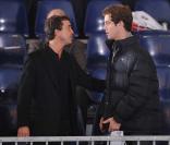 Arnaud Lagardère et Richard Gasquet aux championnats de France de natation, à Chartres, le 4 décembre 2009. 
