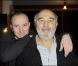 Gérard Jugnot actuellement au Petit Théâtre de Paris pour "Le paquet" et son metteur en scène Philippe Claudel (12 janvier 2010, Paris)