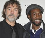 Olivier Marchal et Cyril Guei, à l'occasion du cocktail dînatoire des Révélations des César organisé par la maison Chaumet dans l'enceinte de l'Hôtel Meurice, à Paris, le 18 janvier 2010.