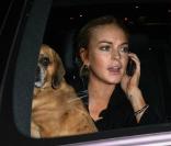 Lindsay Lohan sort de la boutique Alice et Olivia après une séance shopping avec une amie à Los Angeles le 18 janvier 2010