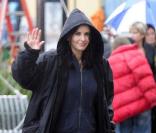Courteney Cox et Busy Phillips sur le tournage de Cougar Town. 21/01/2010