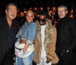 Le photographe Mario Testino, Amber Rose, Kanye West et Lambert Wilson au défilé Dior à Paris