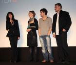 La belle Anne Parillaud et quelques membres du jury à l'occasion de l'ouverture du 17e festival Fantastic'Arts, à Gerardmer, le 27 janvier 2010.