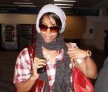 Kelly Rowland arrive, le jeudi 4 février, à l'aéroport de Fort Lauderdale (Miami) pour le Superbowl.
