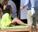 La belle Zoe Saldana en shooting maillots sur une plage de Los Cabos, au Mexique, le 25 janvier 2010.