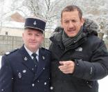 Dany Boon à l'occasion de la conférence de presse pour présenter son nouveau film  Rien à déclarer  (dont les prises de vue commenceront jeudi), à la Macquenoise, le 15 février 2010.