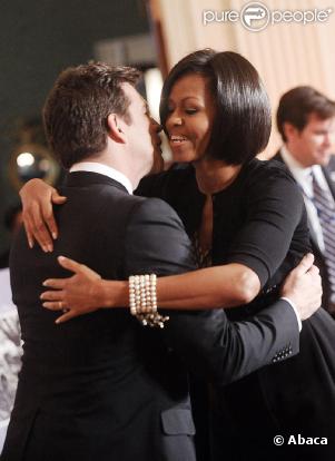 Michelle Obama à la Maison Blanche avec Harry Connick Jr. Le 21/02/10 