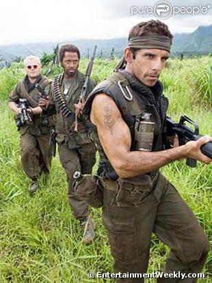 Robert Downey junior en soldat noir pour le film Torpic Thunder