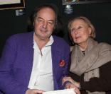 Michèle Morgan et son ami Gonzague Saint Bris, le 1er mars 2010 !
