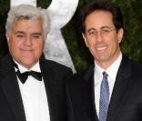 Jay Leno et Jerry Seinfeld à la fête pour les Oscars organisée par le magazine Vanity Fair le 7 mars 2010