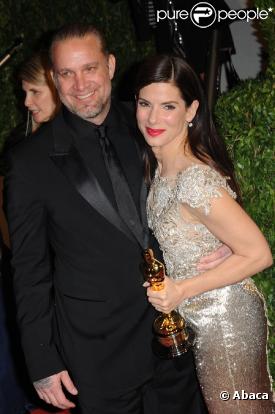 Sandra Bullock et son époux Jesse James, lors de la cérémonie des Oscars 2010, le dimanche 7 mars.