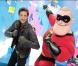 Adrien Brody a eu l'immense privilège de rencontrer Monsieur  Indestructible, star des Studios Pixar à Euro Disney le 27 mars 2010