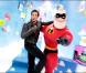 Adrien Brody a eu l'immense privilège de rencontrer Monsieur  Indestructible, star des Studios Pixar à Euro Disney le 27 mars 2010