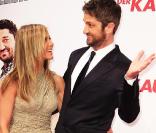 Jennifer Aniston et Gérard Butler à la première de The Bounty Killer à Berlin. Le 29 mars 2010
