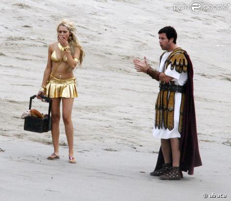 Adam Sandler et Teresa Palmer sur le tournage de Bedtime Stories...