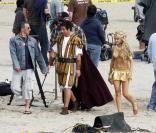 Adam Sandler et Teresa Palmer sur le tournage de Bedtime Stories...