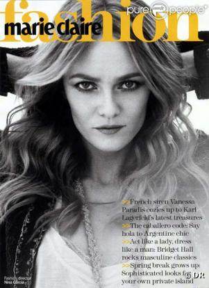 Vanessa Paradis en couverture de Marie-Claire US 