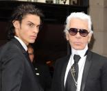 Baptiste Giabiconi et Karl Lagerfeld 