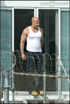 Vin Diesel sur le tournage de Fast and Furious 4
