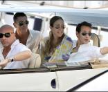 Jennifer Lopez et Marc Anthony sur leur bateau en 2009 