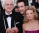 Mélanie Thierry et Bertrand Tavernier lors de la montée des marches de l'équipe du film La Princesse de Montpensier. Le 16 mai à Cannes