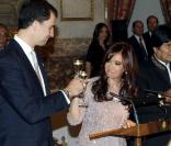 Letizia et Felipe lors d'un dîner d'Etat à Madrid le 17 mai 2010