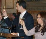 Letizia et Felipe lors d'un dîner d'Etat à Madrid le 17 mai 2010