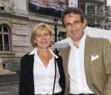 Jean-Christophe Fromentin, maire de Neuilly, et son épouse lors de la Fête du Printemps, le 29 mai 2010 