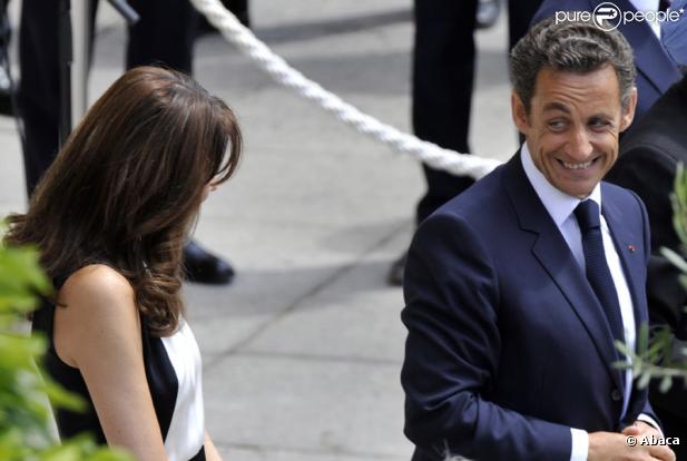 Nicolas Sarkozy lors de la garden party du 14 juillet 2009 à l'Elysée.