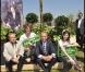 Inauguration du jardin Serge Gainsbourg, porte des Lilas, à Paris, le 08/07/2010. Jane Birkin, Charlotte Gainsbourg, Bertrand Delanoë et le maire du 19e arrondissement. 