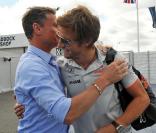 Jenson Button et David Coulthard au Grand Prix de Silverstone, le 11 juillet 2010.