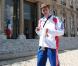 Nicolas Sarkozy, Roselyne Bachelot et Rama Yade ont reçu l'équipe de France d'athlétisme à l'Elysée, à Paris, le 3 août 2010.