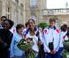 Nicolas Sarkozy, Roselyne Bachelot et Rama Yade ont reçu l'équipe de France d'athlétisme à l'Elysée, à Paris, le 3 août 2010.