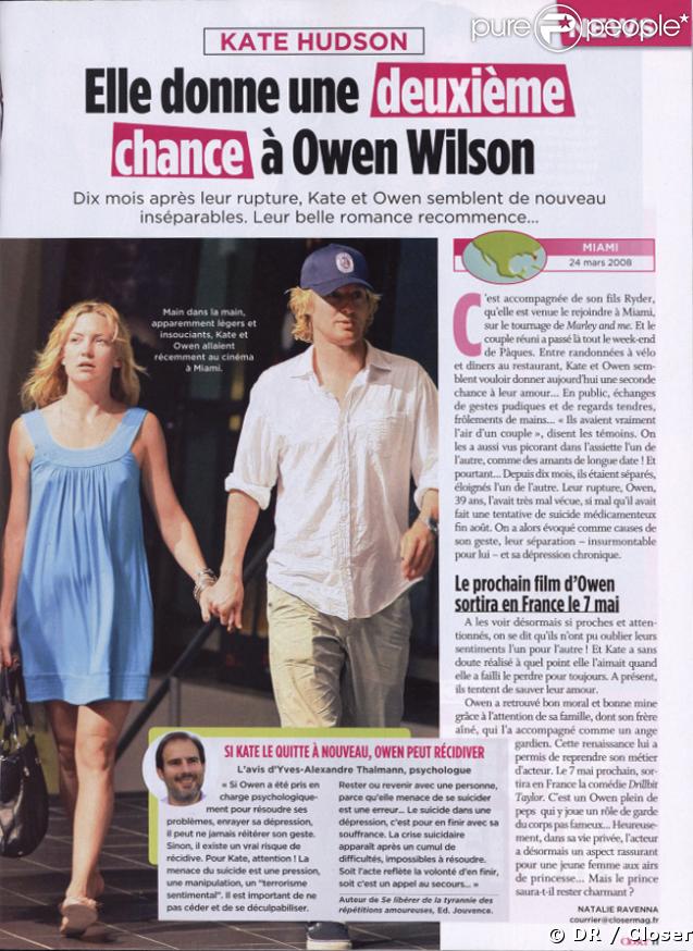 Kate Hudson et Owen Wilson : ensemble, c'est tout !