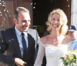 Jean Dujardin le jour de son mariage avec Alexandra Lamy le 25 juillet 2009 