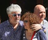 Pedro Almodovar et Susi Sanchez sur le tournage de son film La Piel que Habito à Saint-Jacques-de-Compostelle les 23 et 24 août 2010