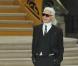 Karl Lagerfeld lors du défilé Chanel à Paris, le 5 octobre 2010