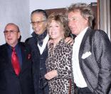 Clive Davis, Richard Perry, Jane Fonda et Rod Stewart à la soirée de lancement du nouvel album du rockeur au Madeo, dans West Hollywood, le 22 octobre 2010 