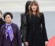 Nicolas et Carla Sarkozy accueillent le président Hu Jintao et sa femme à Orly, le 4 novembre 2010