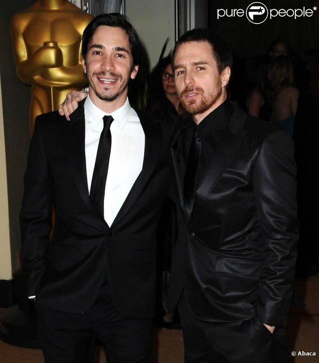 Justin Long et Sam Rockwell, lors de la grande cérémonie des Governors Awards, qui s'est tenue à Los Angeles, le 13 novembre 2010.