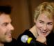 Judith Godrèche et François Ozon présentent le film Potiche, à Prague, le 26 novembre 2010.
